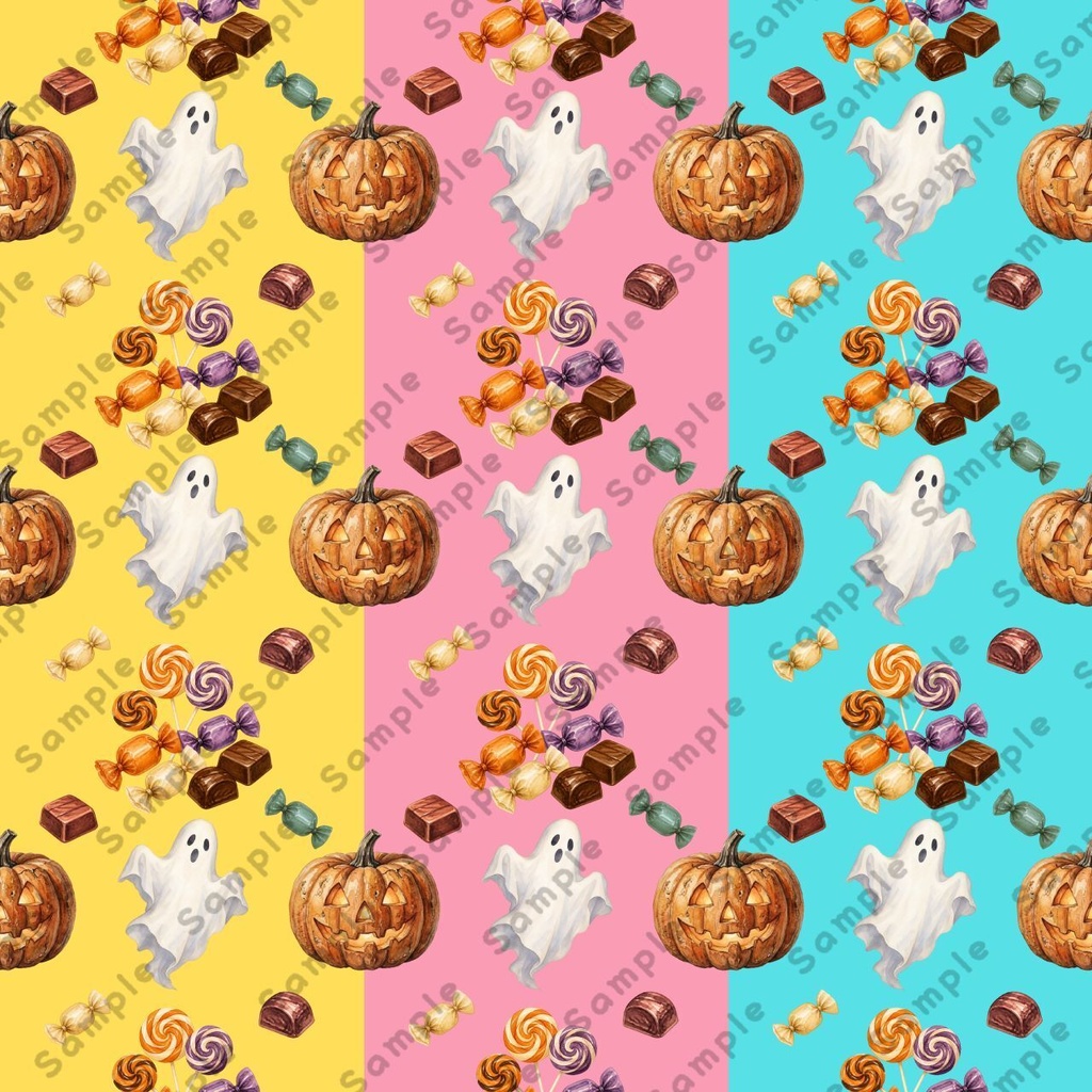 ハロウィンデジタルペーパー/かぼちゃとお菓子とおばけ