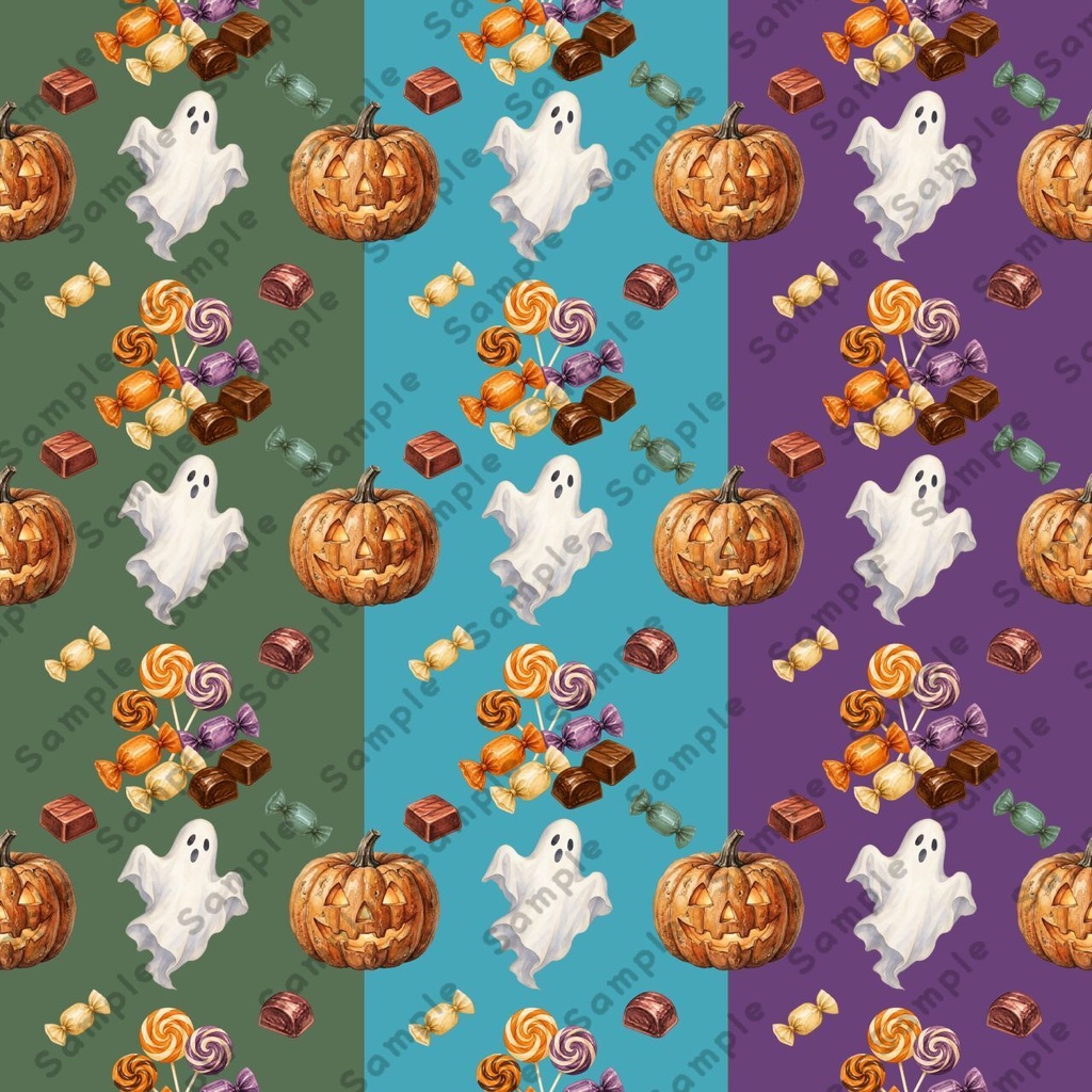 ハロウィンデジタルペーパー/かぼちゃとお菓子とおばけ