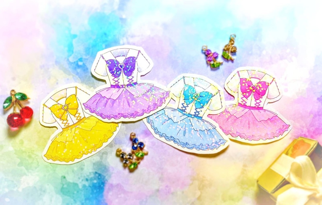 キラキラセーラー衣装ステッカー(4種コンプセット)