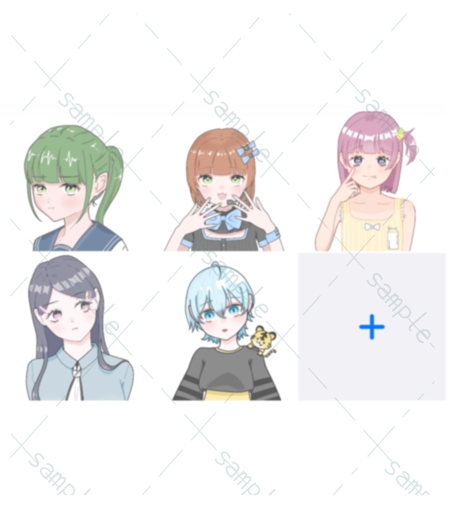 女の子イラスト 5種類（透過込み）