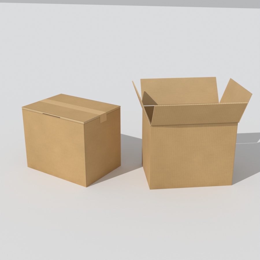 【無料】段ボール箱 宅配100サイズ|Low Poly Cardboard Box|Unity / VRChat / FBX