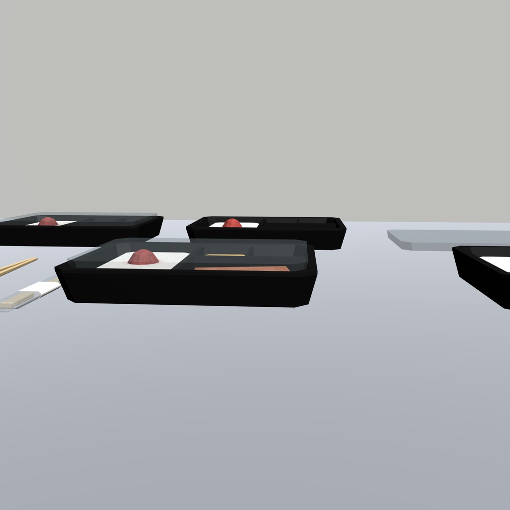 【ローポリ】鮭弁当(お箸付き)|Low Poly Salmon Bento|Unity / VRChat / FBX