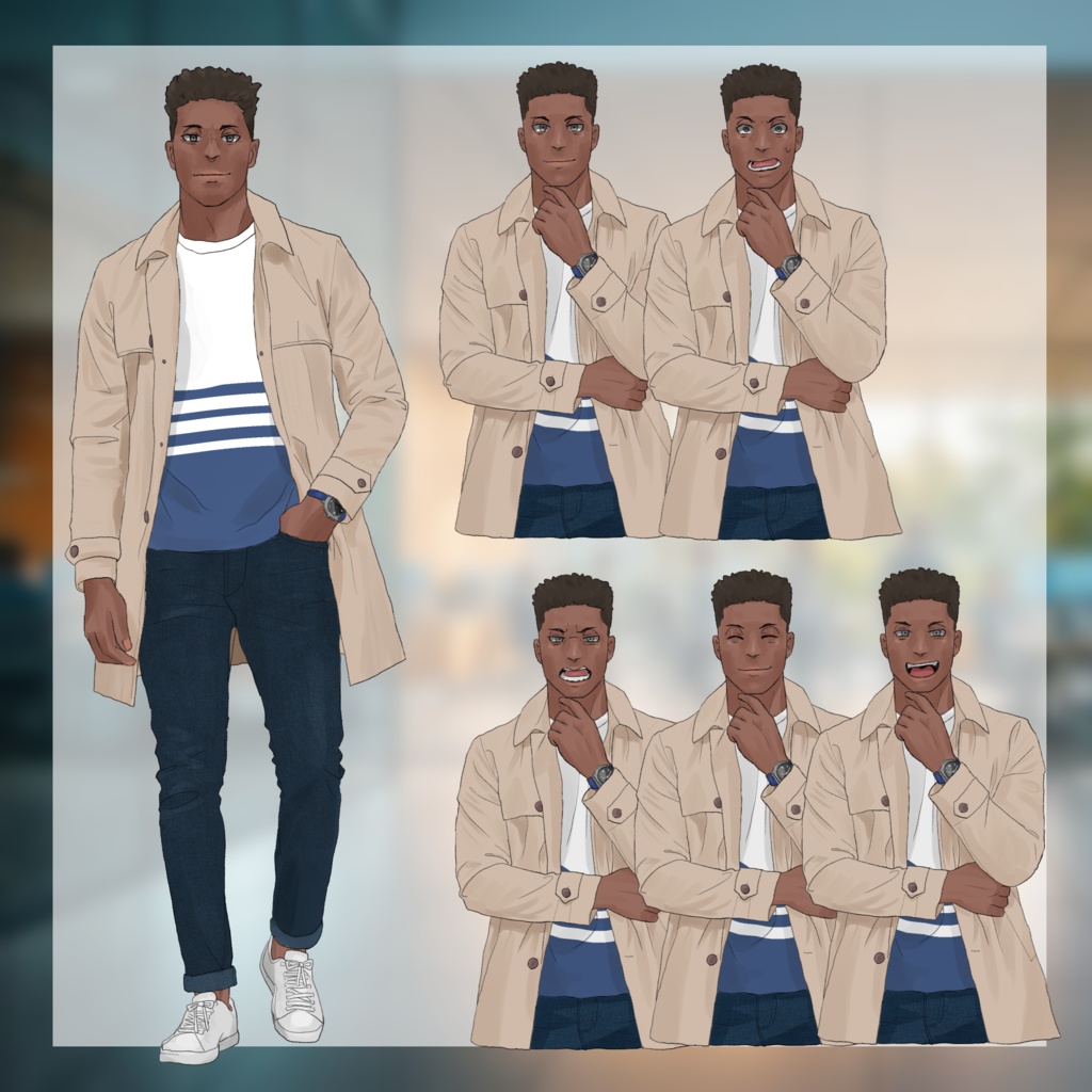 男性立ち絵(フレカジ)【全身+バスト差分有】