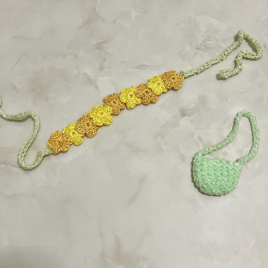 花かんむりとバッグのセット(イエロー)