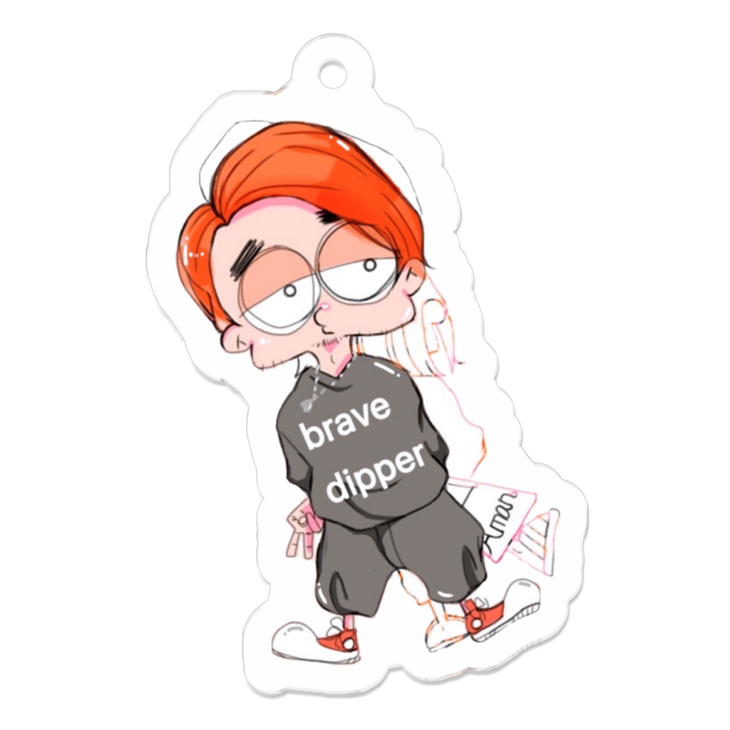 BraveDipper acrylickeyholder (Originalillustration)