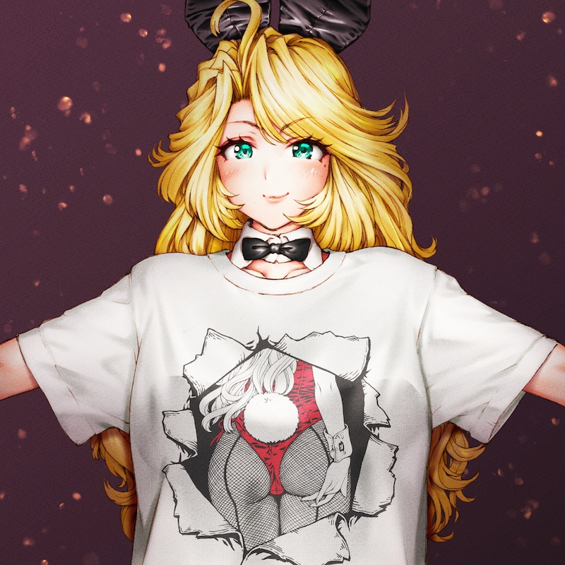 赤バニー尻白Tシャツ