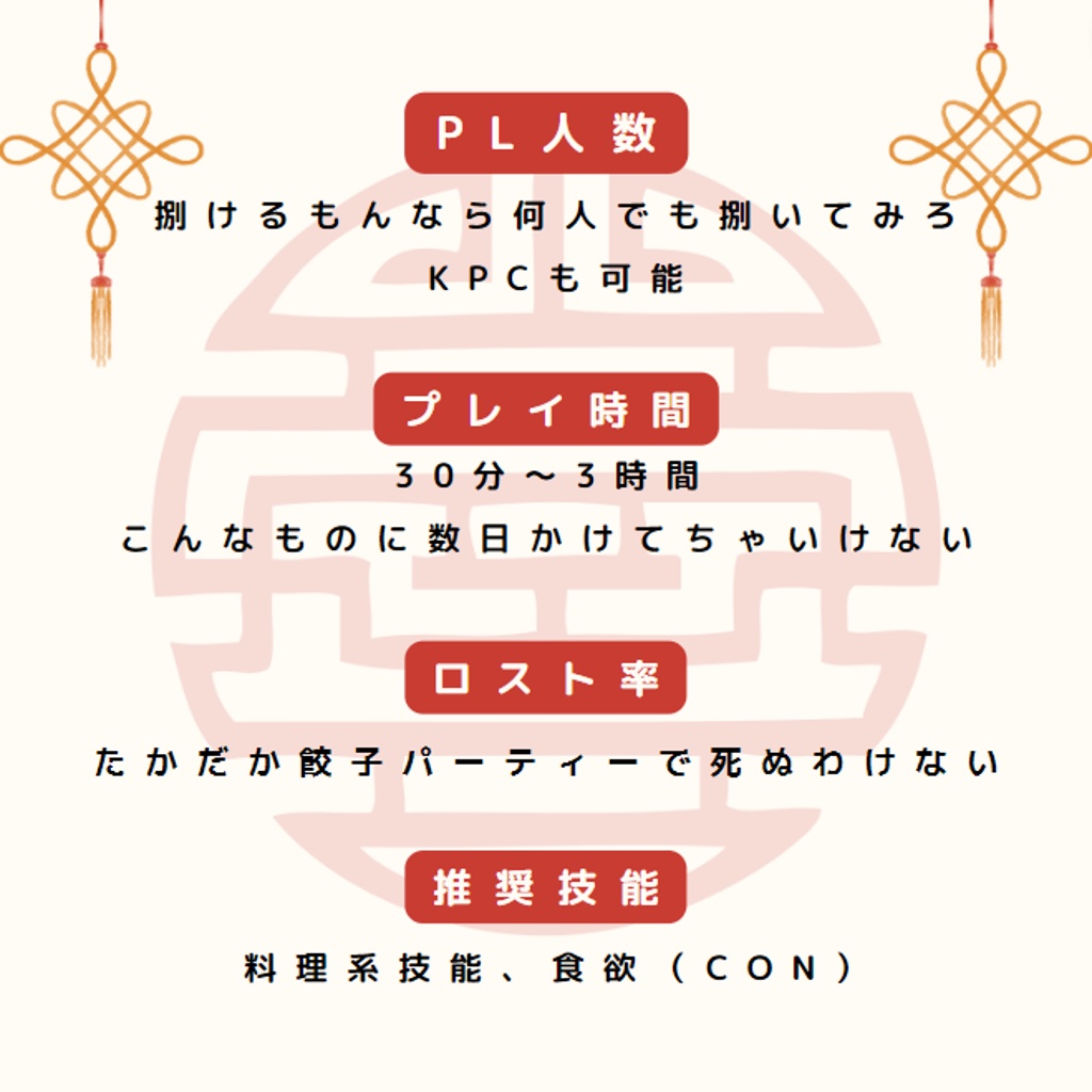 【CoC6版】餃子パーティー以外やることある?