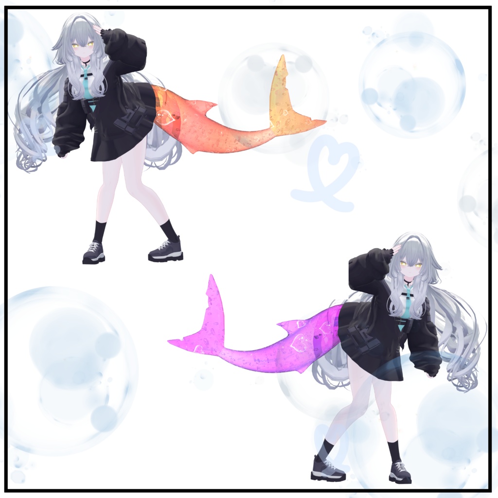 🎁Christmas sale✨【ルルネ対応】Heart Bubble Tails. 10 Materials.