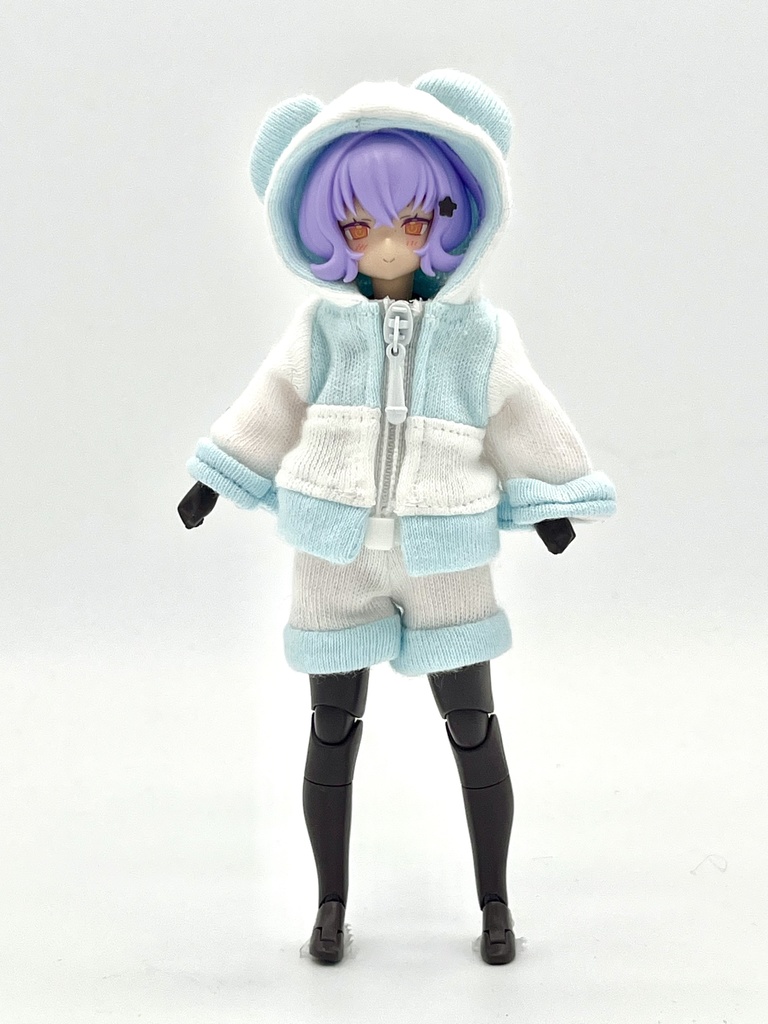 アニマルジップパーカーパンダ(あお)