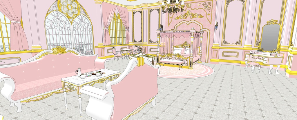 ロマンスファンタジー ピンク色のヒロインの部屋
