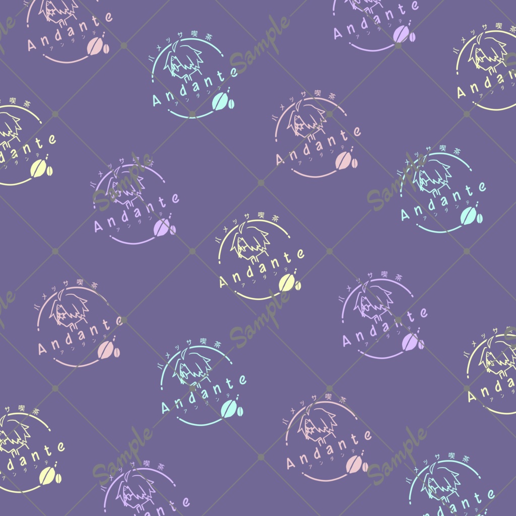 バメッサ喫茶〜Andante〜カラフルロゴメガネ拭き【#バメッ茶】