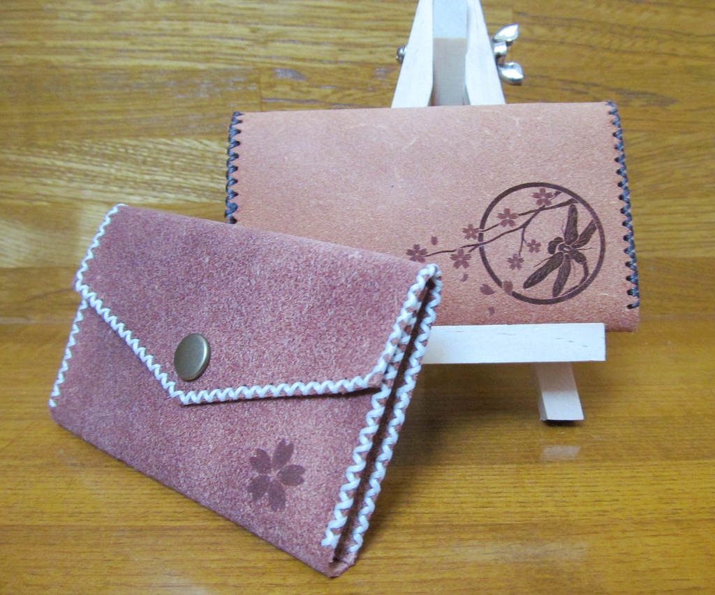 和柄カードケース「桜勝虫」