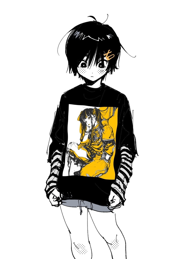 【前面】ツインテT-shirth(黄)