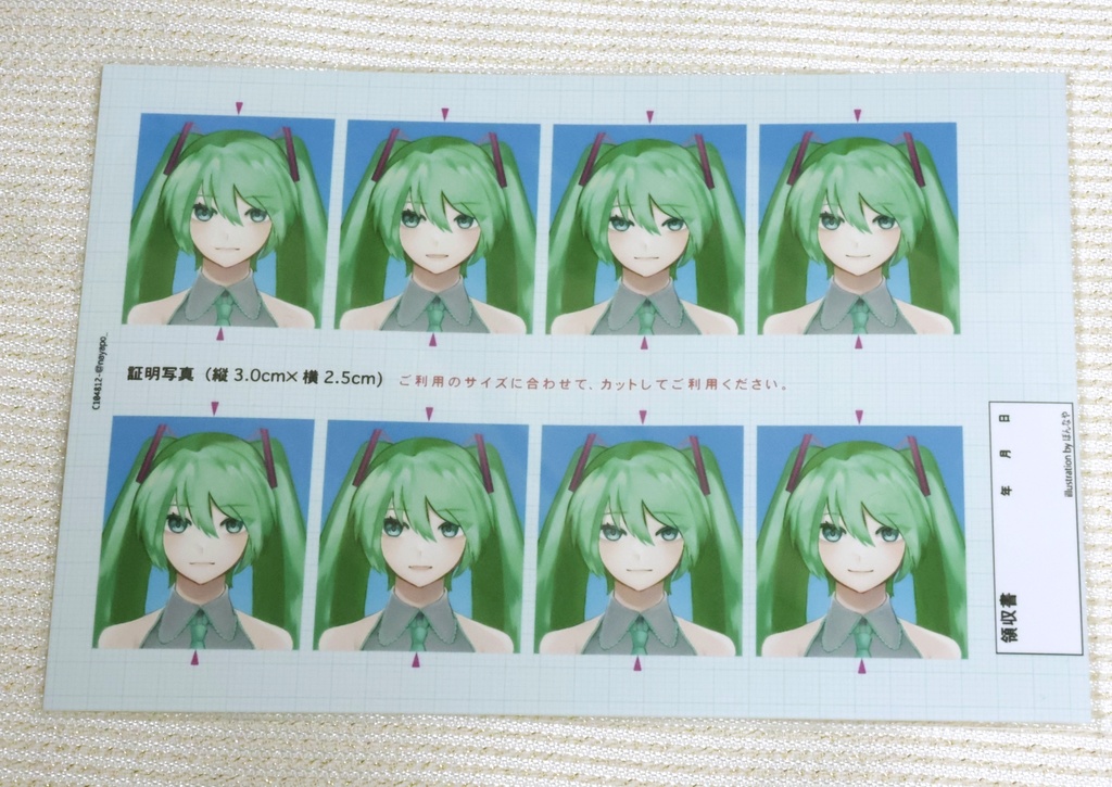 証明写真風ブロマイド/初音ミク/鏡音リン/三人