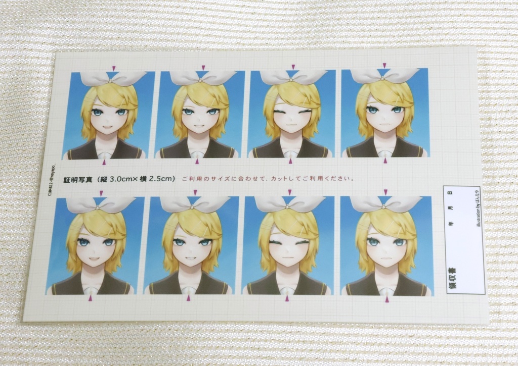 証明写真風ブロマイド/初音ミク/鏡音リン/三人