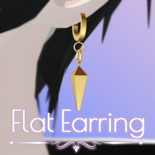 【3Dモデル】 Flat earring  『 Unless heaven 』