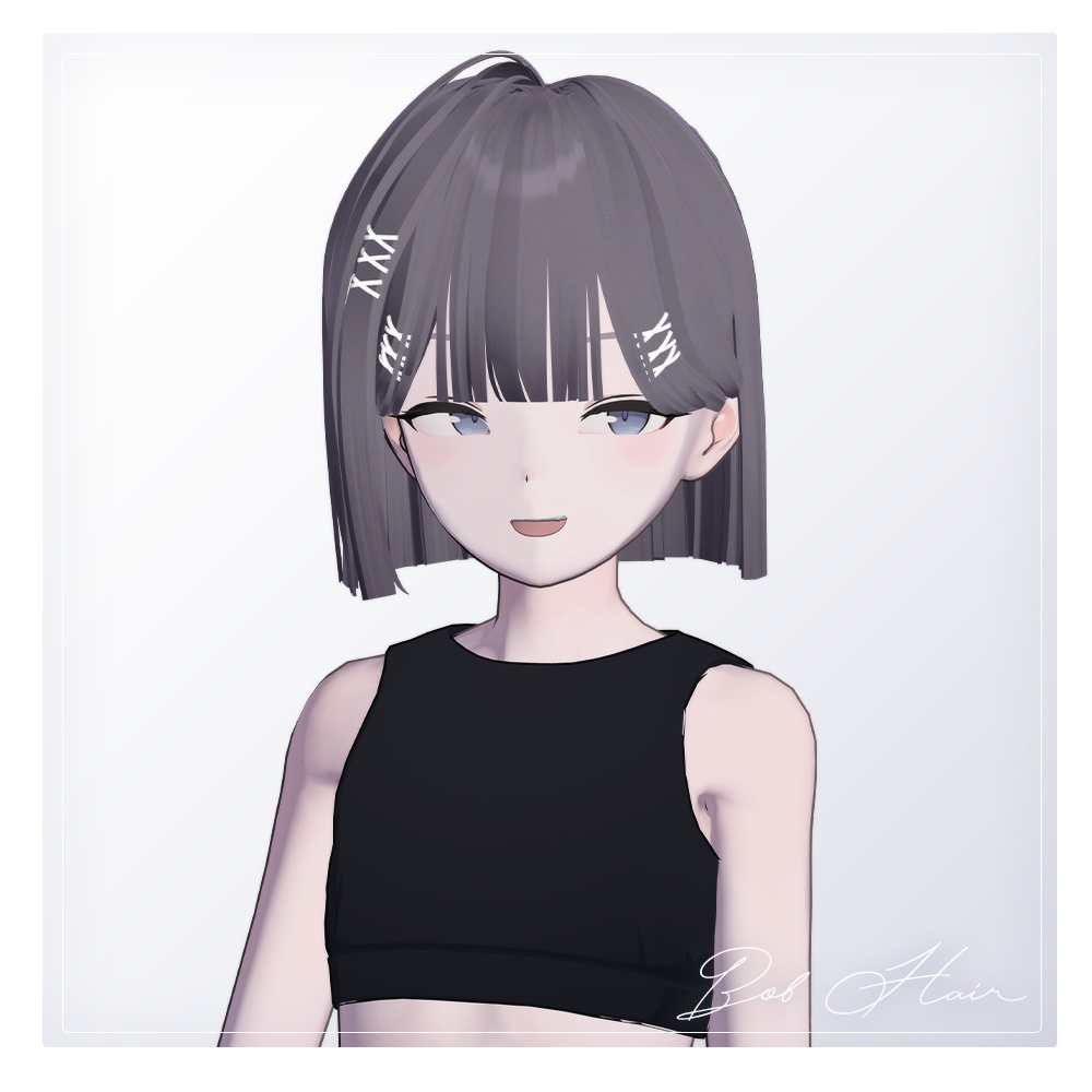 ✂️Bob hair With X-Pin  -  VRChat Hair / VRChat ヘア