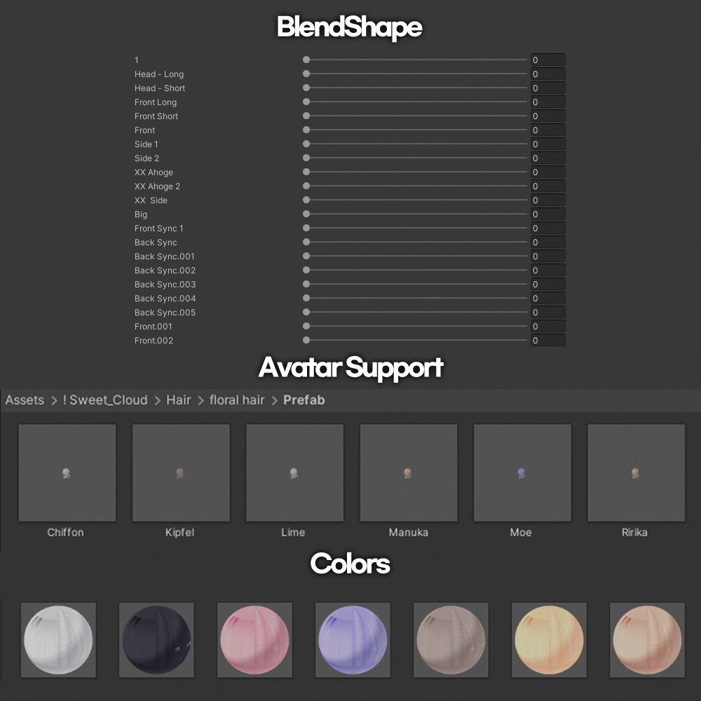 🌸フローラル·ヘア / floral hair ㅡ 【 VRChat Hair 】