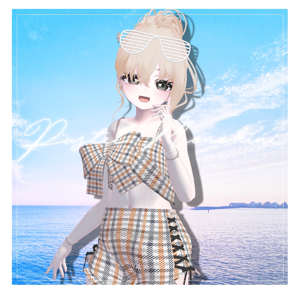 🌊Pastel check Monokini🌊 - 【 VRC Clothes 】