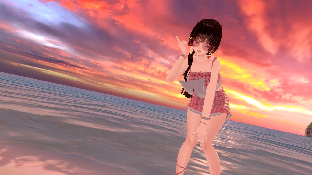 🌊Pastel check Monokini🌊 - 【 VRC Clothes 】
