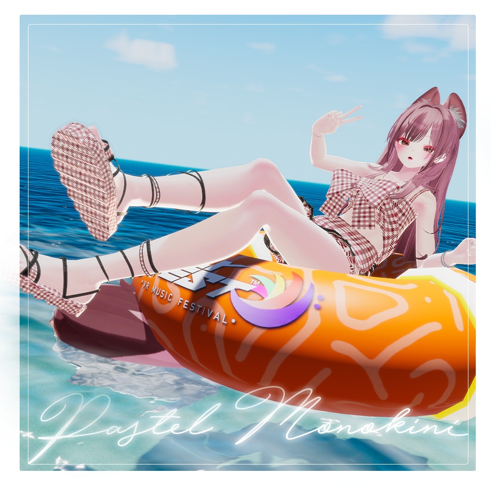 🌊Pastel check Monokini🌊 - 【 VRC Clothes 】