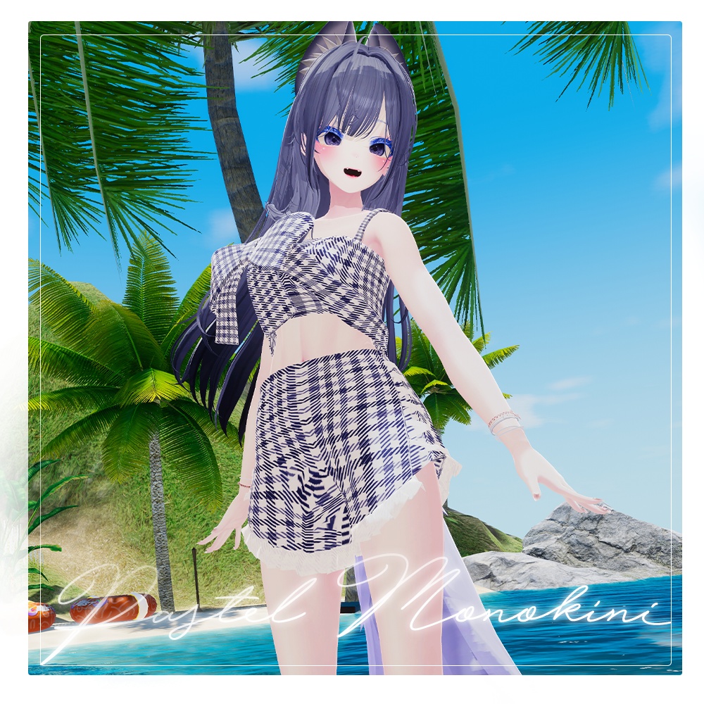 🌊Pastel check Monokini🌊 - 【 VRC Clothes 】
