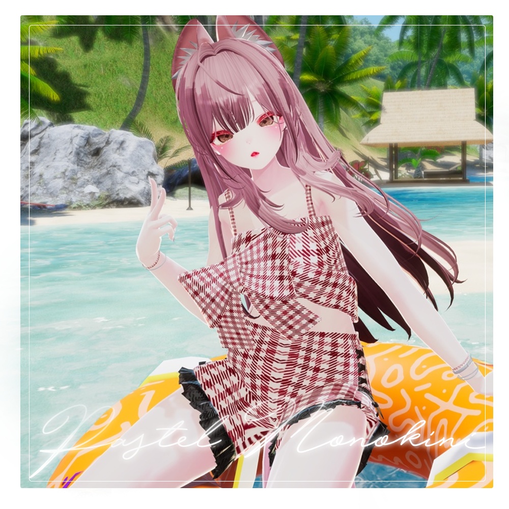 🌊Pastel check Monokini🌊 - 【 VRC Clothes 】