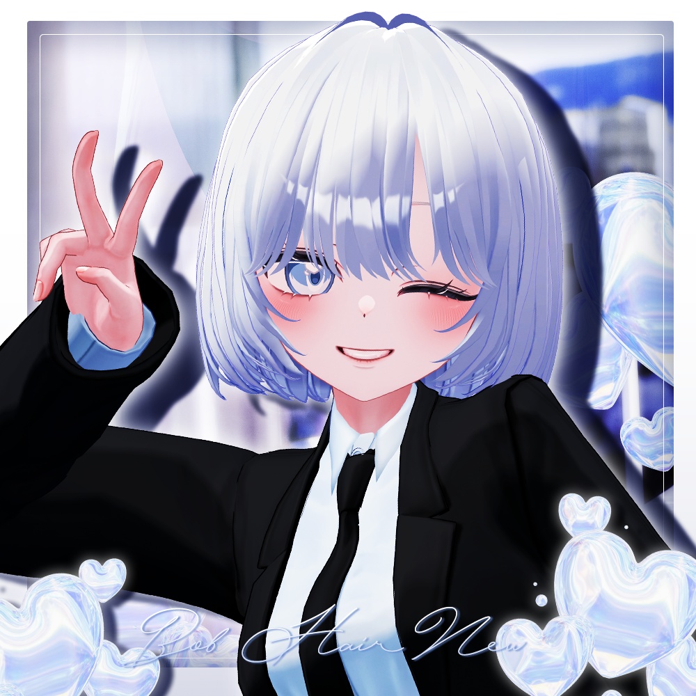 💞 bob hair new (No.2) ㅡ 【 VRChat Hair / 3Dヘアモデル】