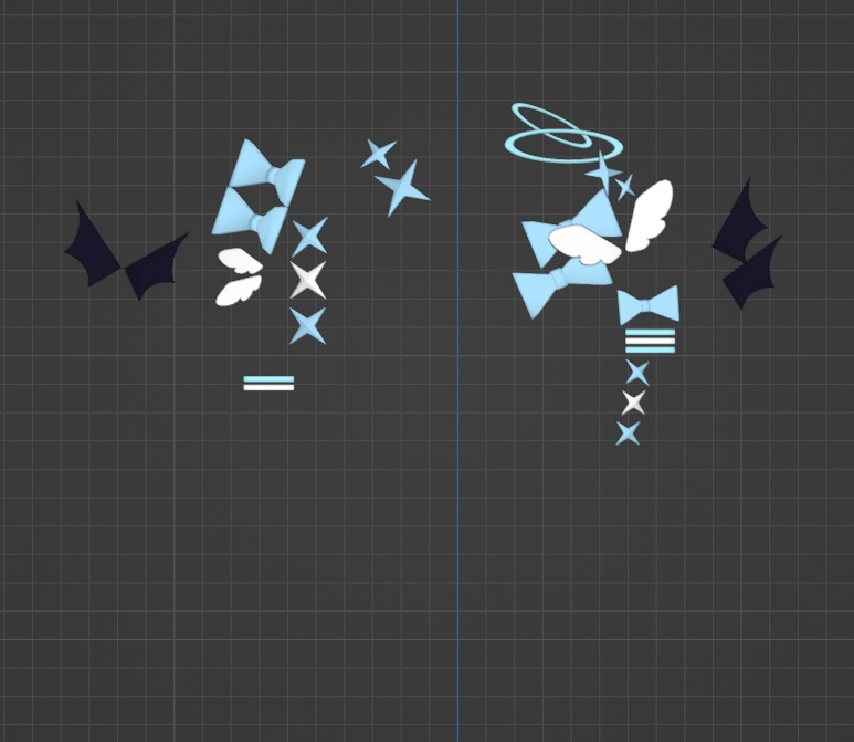 🎇エンジェル&デビル ヘアピン セット【 VRChat アクセサリー/ VRChat Accessories 】