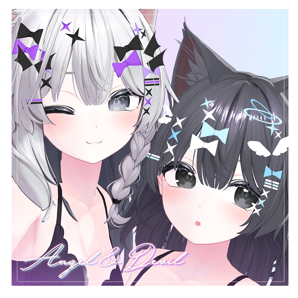 🎇エンジェル&デビル ヘアピン セット【 VRChat アクセサリー/ VRChat Accessories 】