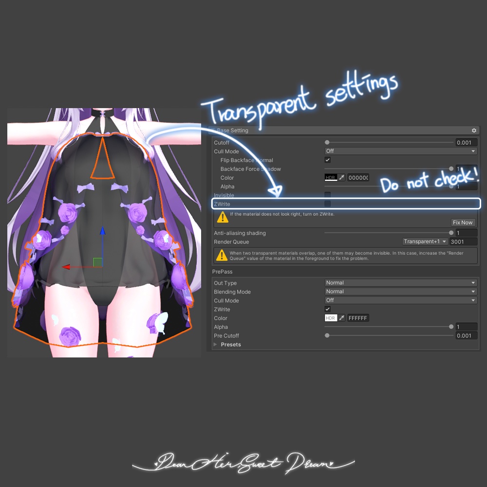 🌹親愛なる彼女に甘い夢を / Dear her sweet dreams -【 VRChat 衣装 / VRChat Clothes 】