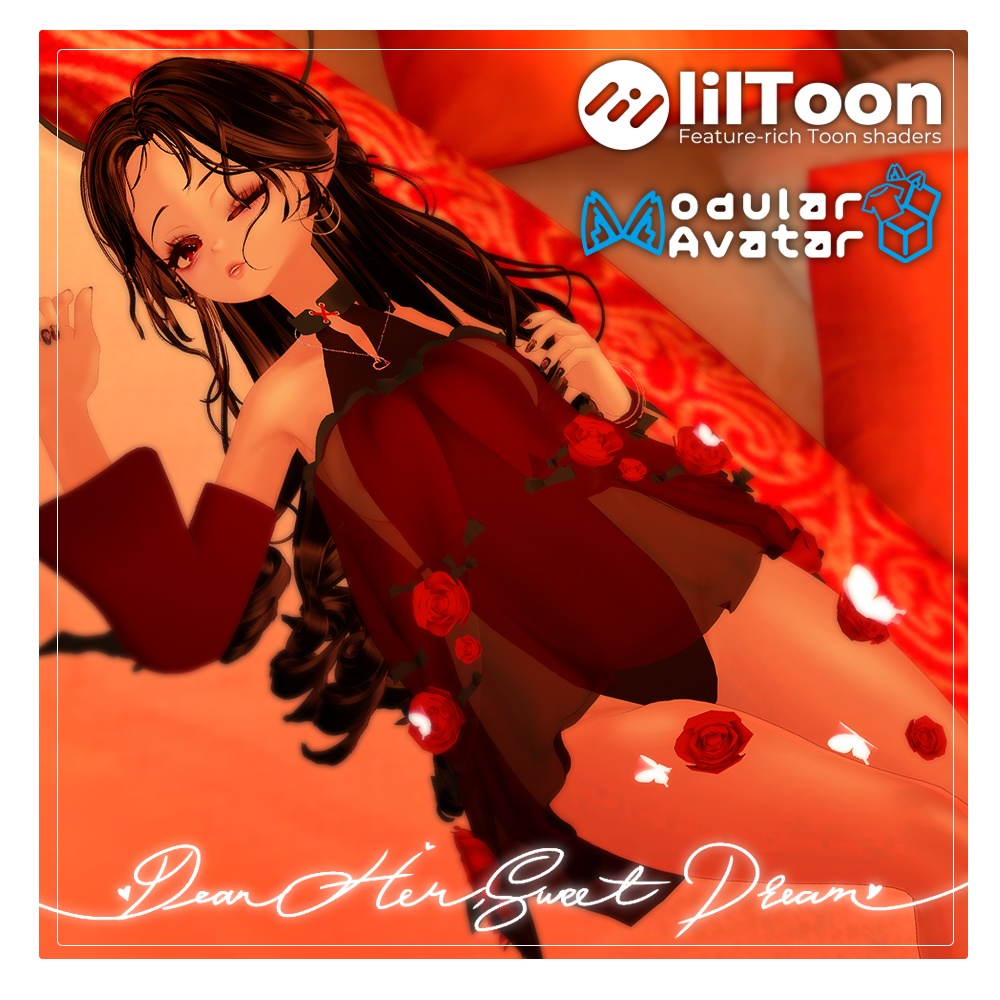 🌹親愛なる彼女に甘い夢を / Dear her sweet dreams -【 VRChat 衣装 / VRChat Clothes 】