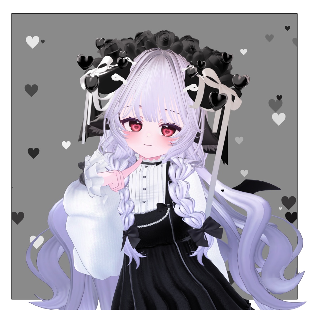 バラの花束と角 Rose Bouquet Horn【 VRChat アクセサリー/ VRChat Accessories 】