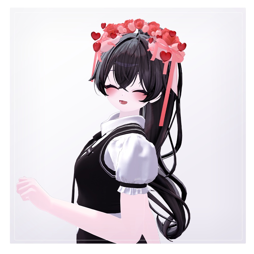 バラの花束と角 Rose Bouquet Horn【 VRChat アクセサリー/ VRChat Accessories 】