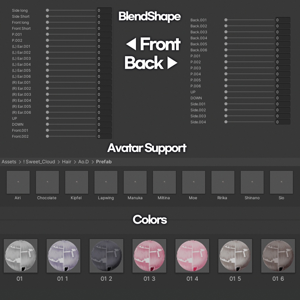 Ao.D Hair ㅡ 【 VRChat Hair / 3Dヘア 】