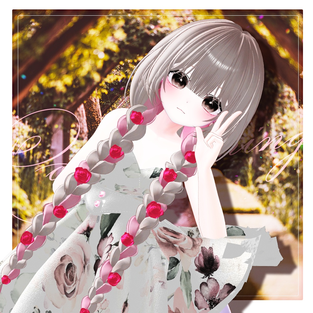 2 Type 🌹 Rose blooming braided hair - VRChat Hair / VRChat ヘア