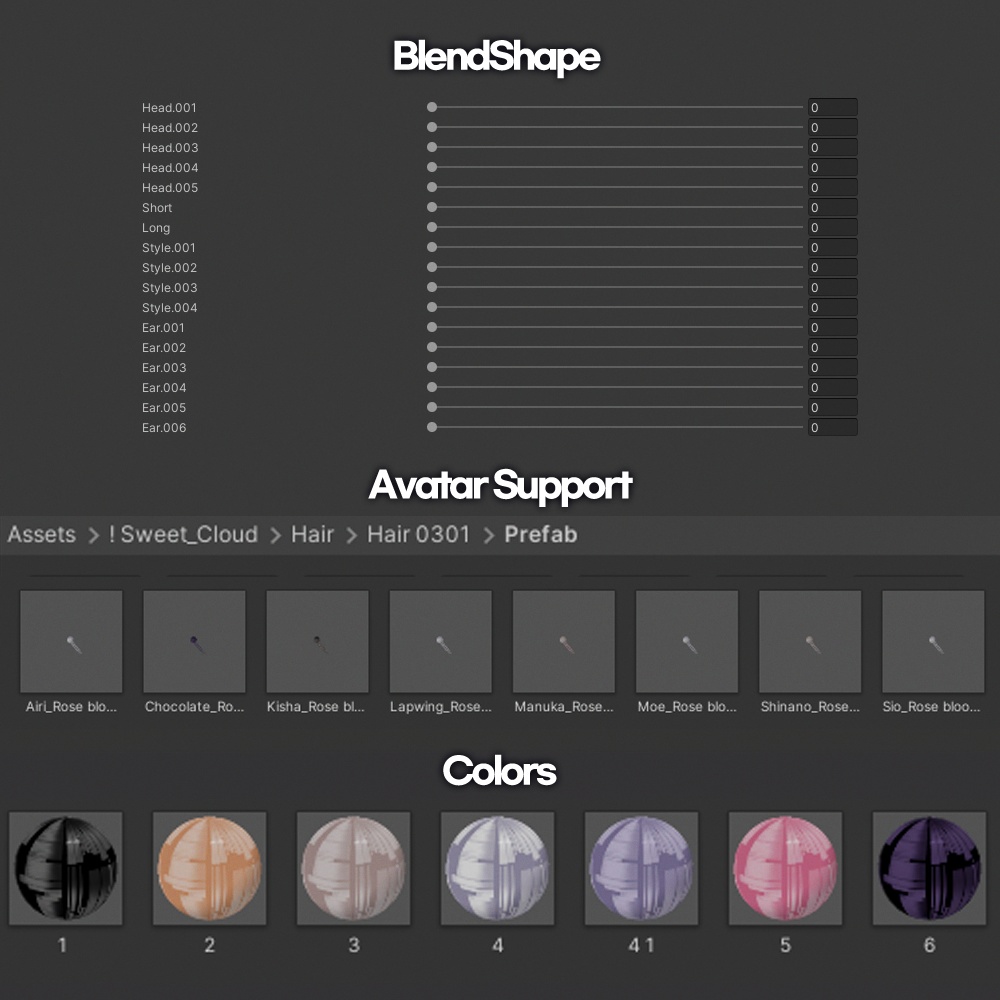 2 Type 🌹 Rose blooming braided hair - VRChat Hair / VRChat ヘア