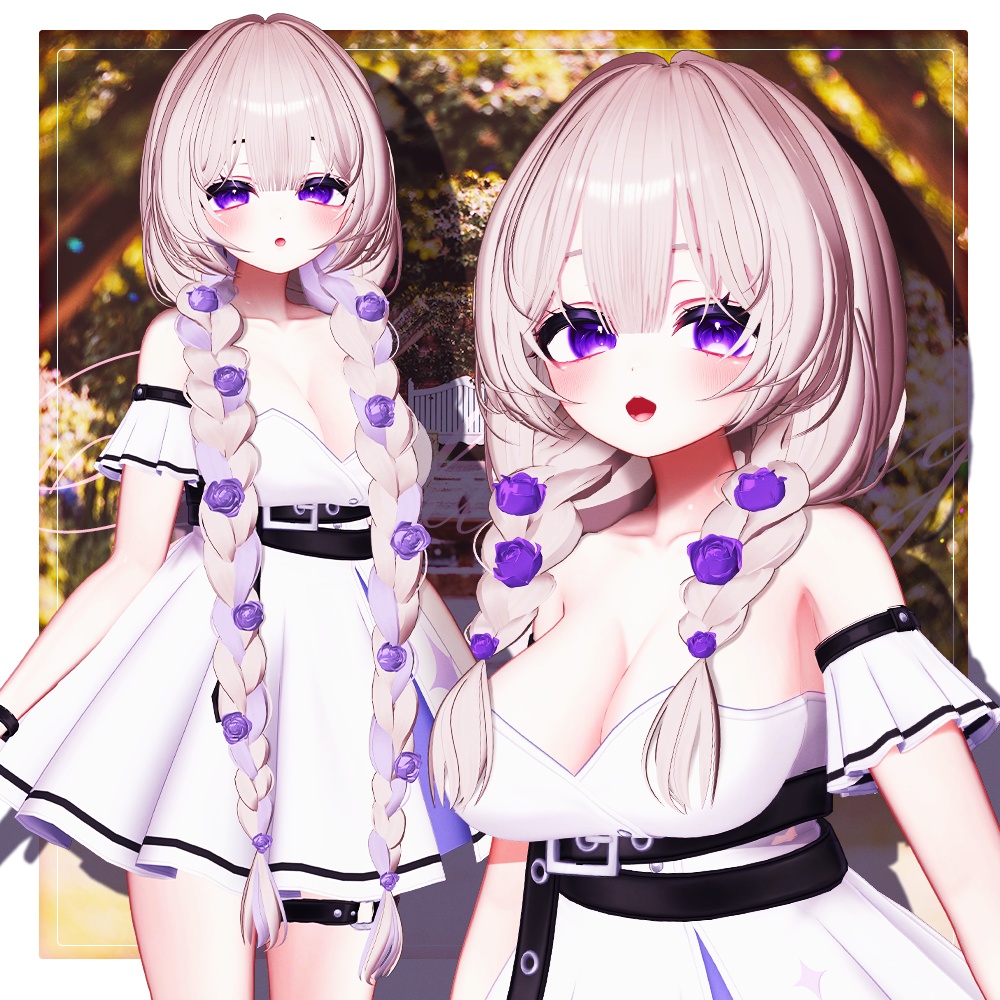 2 Type ๐น Rose blooming braided hair - VRChat Hair / VRChat ใใข