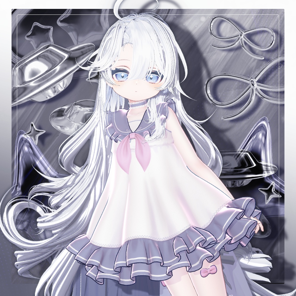 💜 ‧₊˚  エウニケ·ロング ଓ ₊ ˚ ˖ Eunike Long ㅡ 【 VRChat Hair / 3Dヘア 】