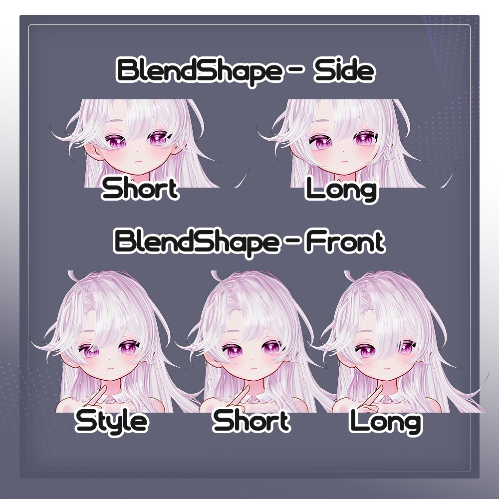 💜 ‧₊˚  エウニケ·ロング ଓ ₊ ˚ ˖ Eunike Long ㅡ 【 VRChat Hair / 3Dヘア 】