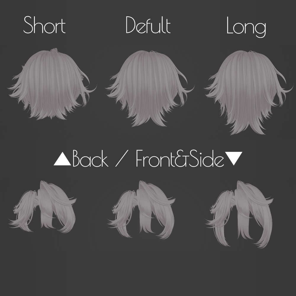 🖤݁. ⊹ ₊ エウニケショーツ ݁₊ ⊹ . Eunike Shorts ㅡ 【 VRChat Hair / 3Dヘア 】