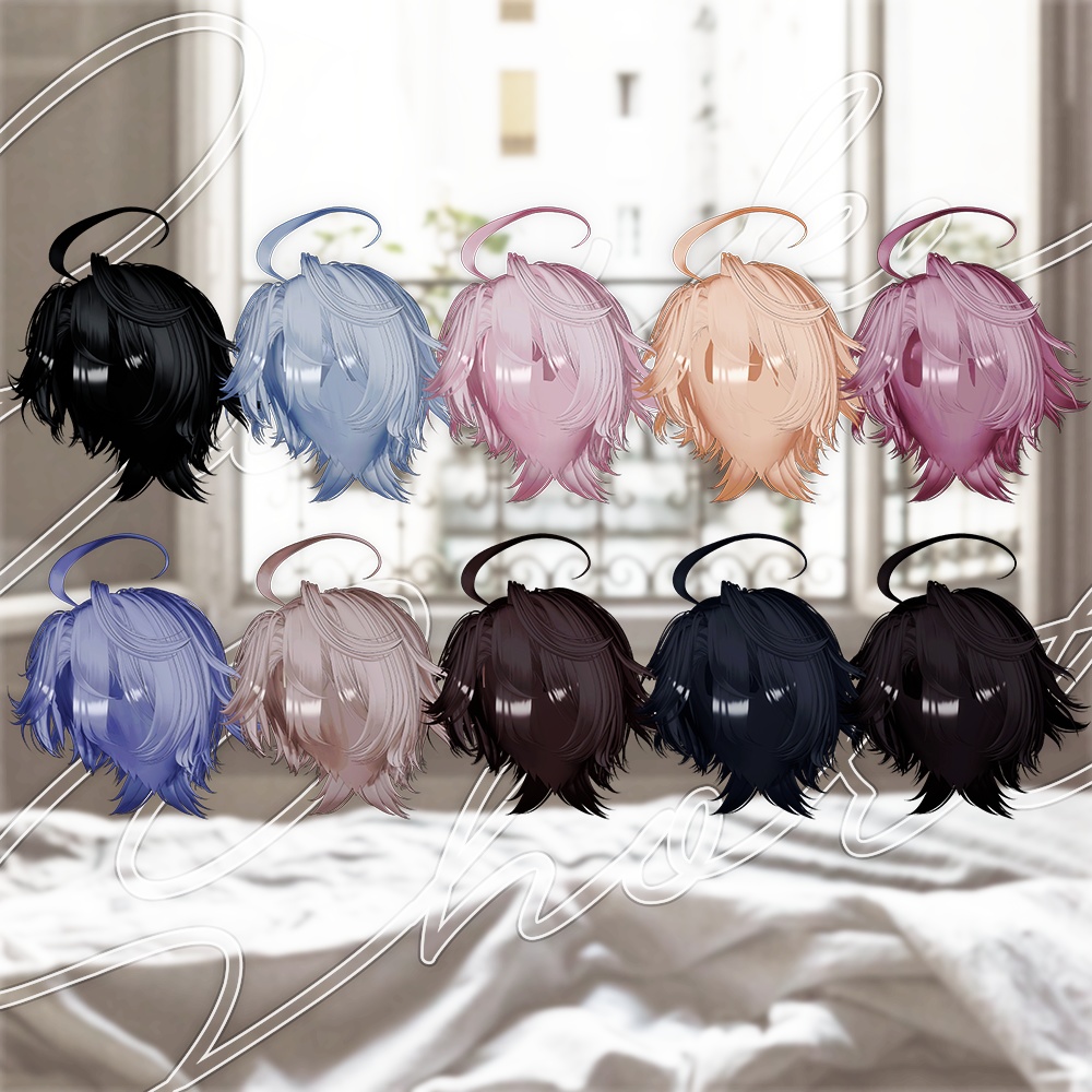 🖤݁. ⊹ ₊ エウニケショーツ ݁₊ ⊹ . Eunike Shorts ㅡ 【 VRChat Hair / 3Dヘア 】