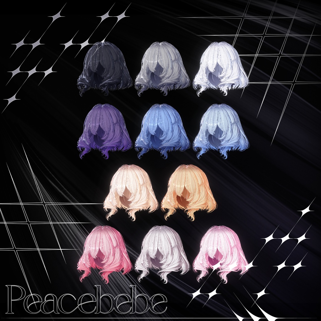 💘SALE中💘 ピースベベ · Peacebebe Hair ㅡ 【 VRChat Hair / 3Dヘア 】