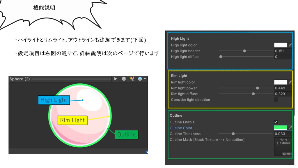 【マンガ風・手書き風シェーダー】ComicToonShader