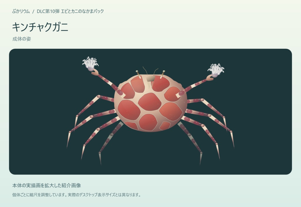【ぷかリウム DLC】エビとカニのなかまパック