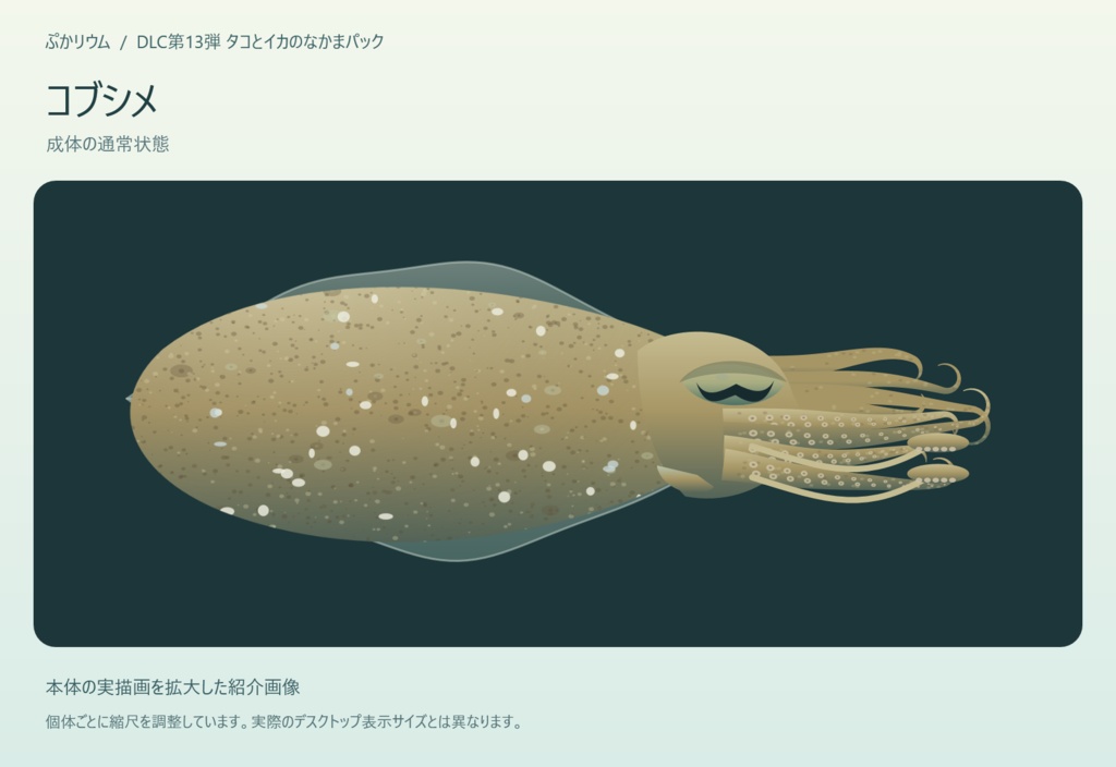 【ぷかリウム DLC】タコとイカのなかまパック