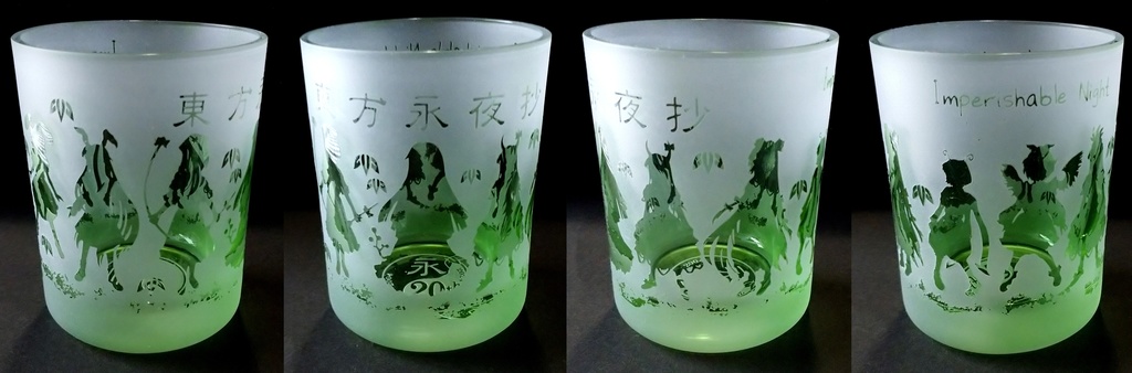 色被せ一周彫ロックグラス「東方永夜抄」通常版