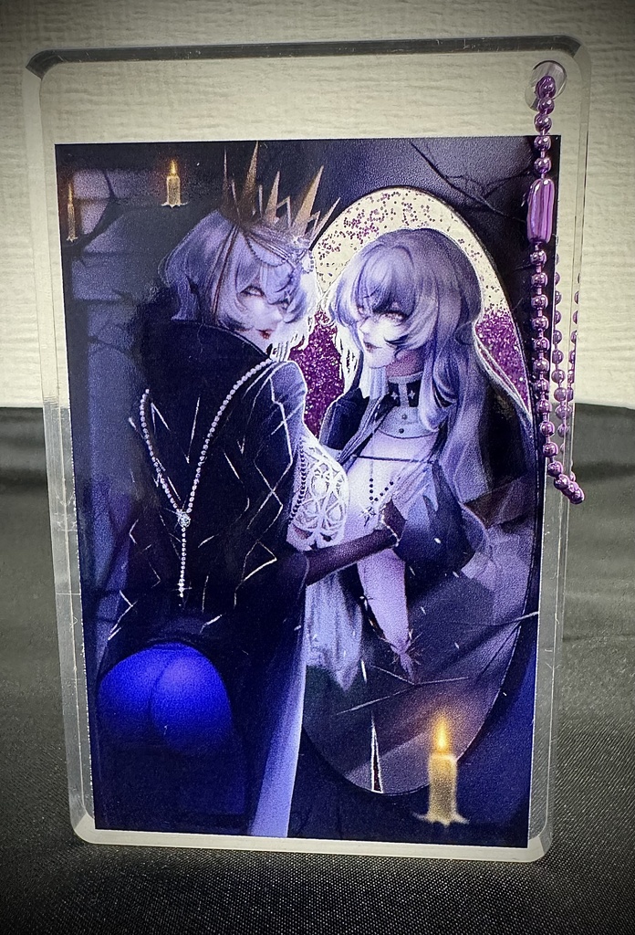 流れるグリッターアクリルキーホルダー コフィン