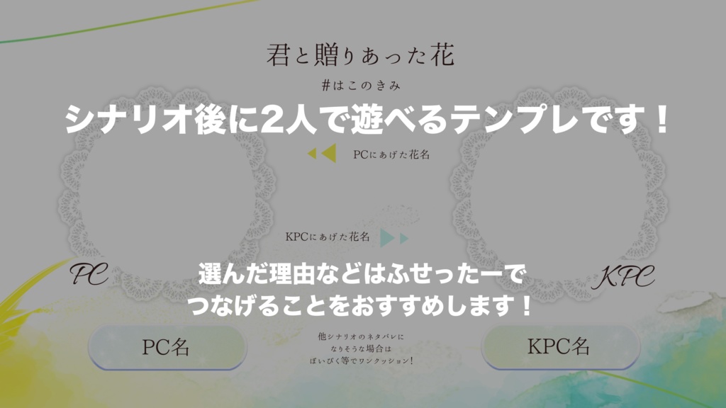【CoCシナリオ】手向け花、故人の君へ