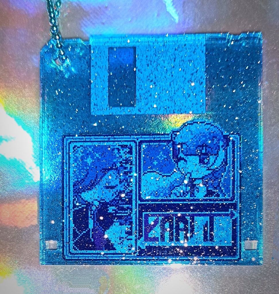 バイナリ・シンドローム フロッピーディスク風アクリルキーホルダー&ステッカーセット